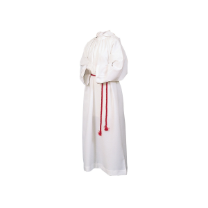 Monastic Alb – 65% Poly/ 35% Cotton Blend. Pull Over Style With Snap At Collar. With Hood.